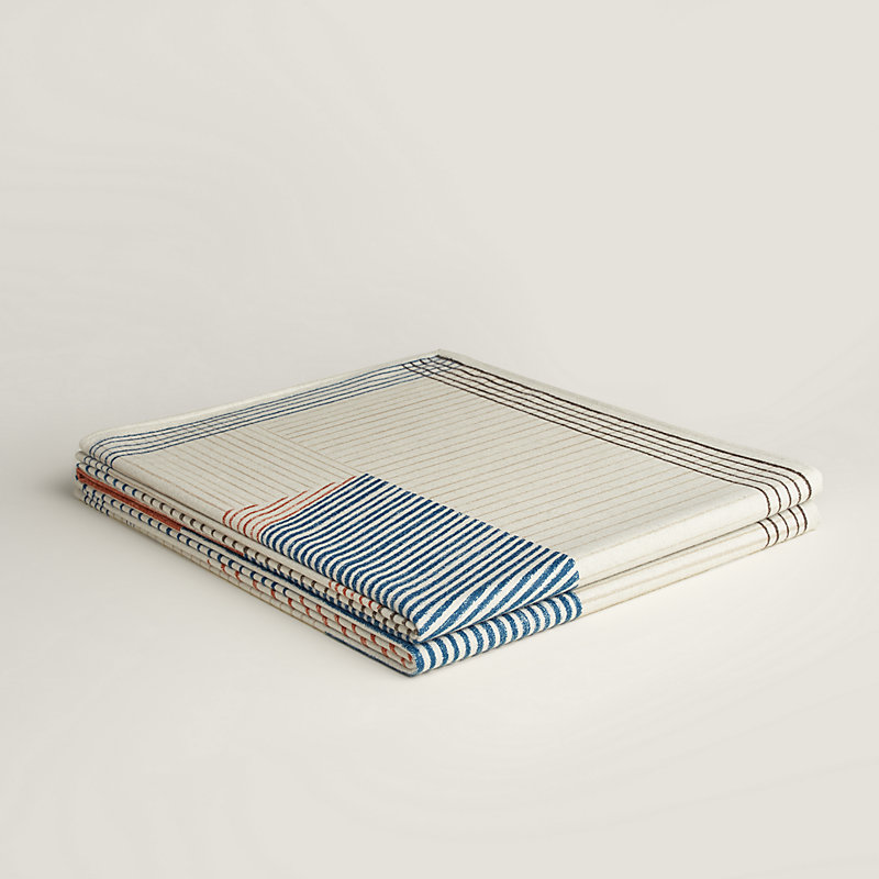 H Brick blanket - Blue | Hermès USA